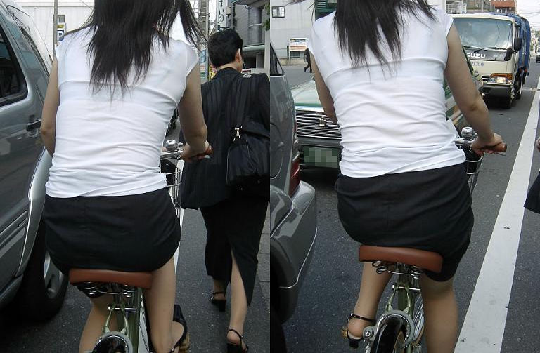 朝っぱらからフェロモン全開な自転車通勤OLの街撮りお尻エロ画像の画像41枚目