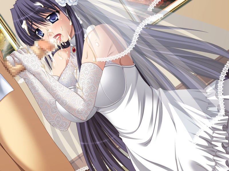 【二次元】ウェディングドレス姿でフェラしてる花嫁のエロ画像の画像20枚目