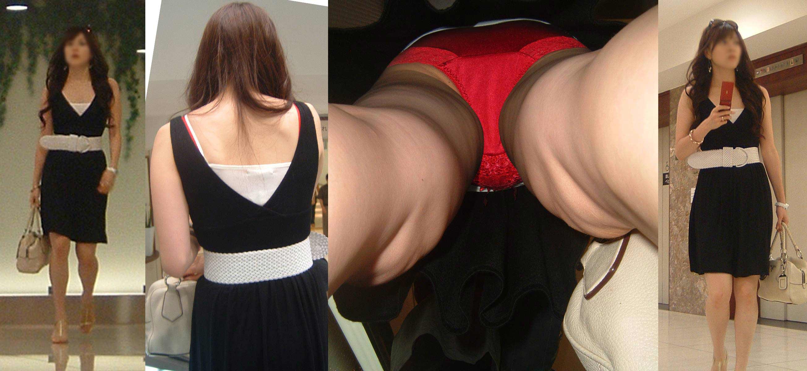 【逆さ撮り】ド派手な赤パンティを穿いた素人娘のスカート内を接写撮りw 20枚の画像7枚目