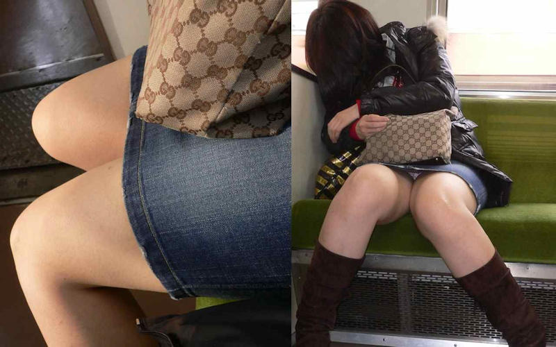 居眠り女子たちの電車内パンチラ画像の画像19枚目
