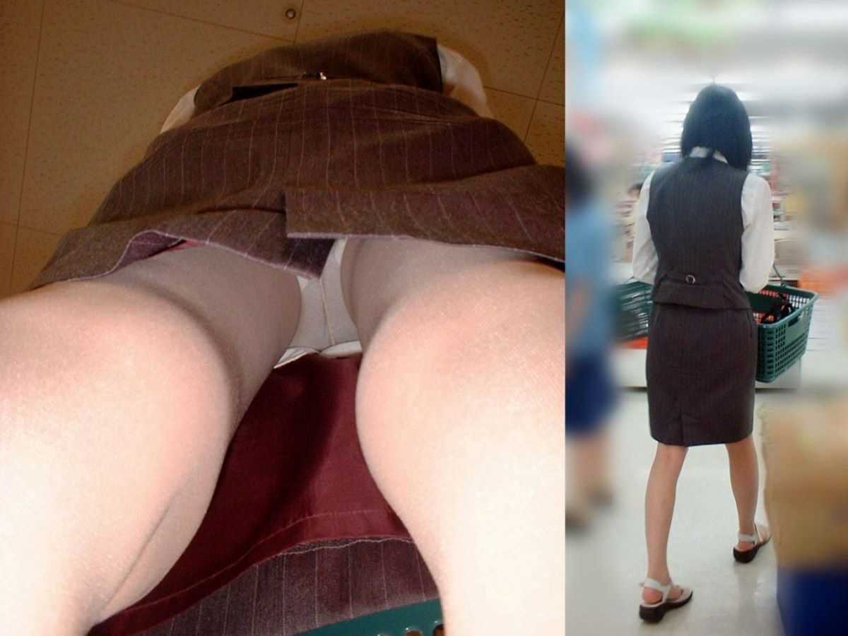 【逆さ撮り】パンスト素人娘のスカート内パンチラを接写撮りwの画像97枚目